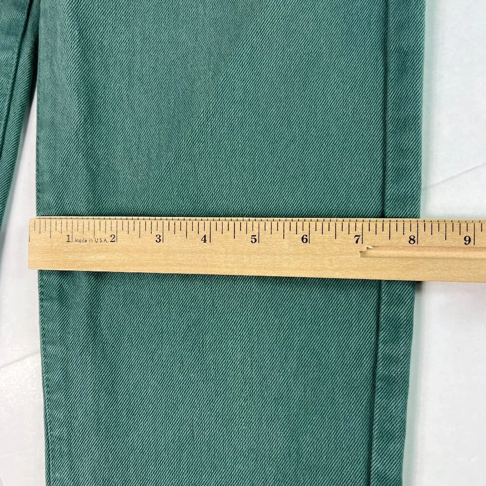 VTG Calvin Klein Jean's Juniors 26x31* Straight Green Faded Denim USA Made Tag 3